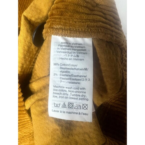 Madewell Corduroy Side-Button Shift Dress V-Neck Medium Antique Gold Casual - Picture 5 of 14